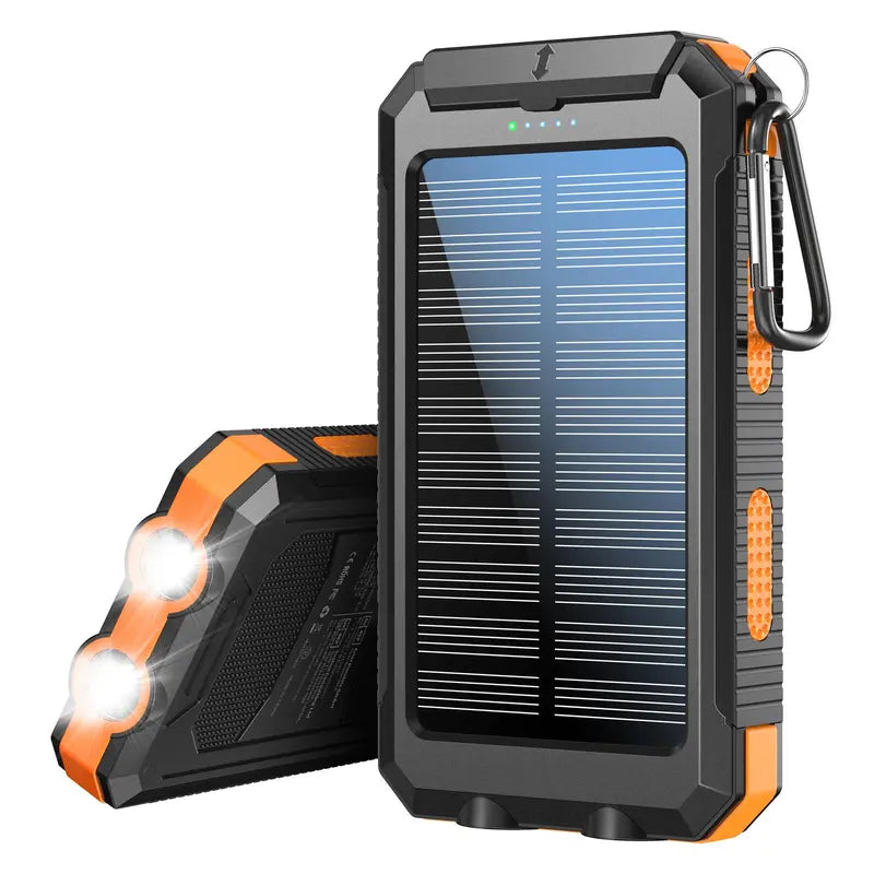 10000Mah Solar Power Bank for Summer Gift, Dual USB Output Port Power Bank with Flashlight, Portable Wireless Car Charger, Solar Power Bank Charger for Iphone