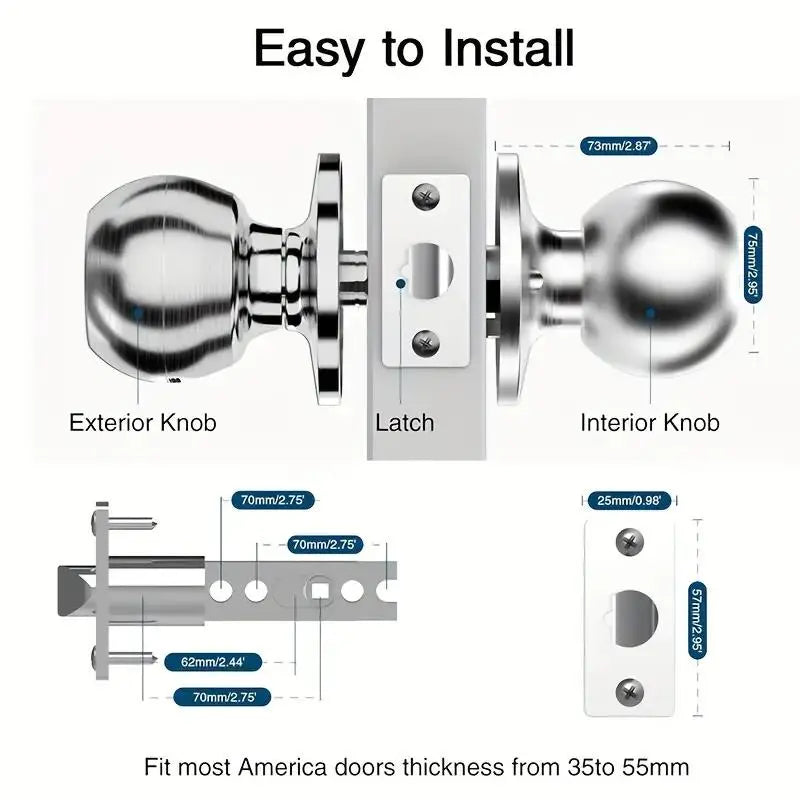 Fingerprint Door Lock, 1 Count Smart Door Knob with App/Keypad, Keyless Entry, Biometric Lock Great for Room, Garage, Office, Apartment, Room Accessories