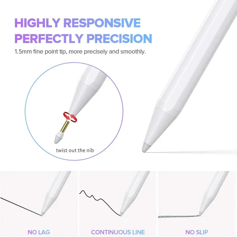 Stylus Pen on Tiktok Shop for Ipad 9Th&10Th Generation-2X Fast Charge Active Pencil Compatible with 2018-2022 Apple Ipad Pro11&12.9,Ipad Air 3/4/5,Ipad 6-10,Ipad Mini 5/6 Gen-White，Clearance Items Today 2024 ,Funny Ipad Accessories Gift，Deals for You Days